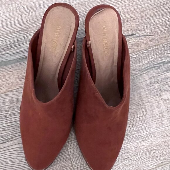 brown faux-suede mules - Picture 3 of 3